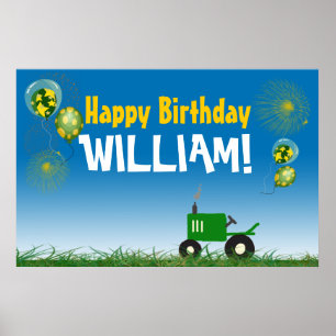 Poster d'anniversaire de Green Tractor