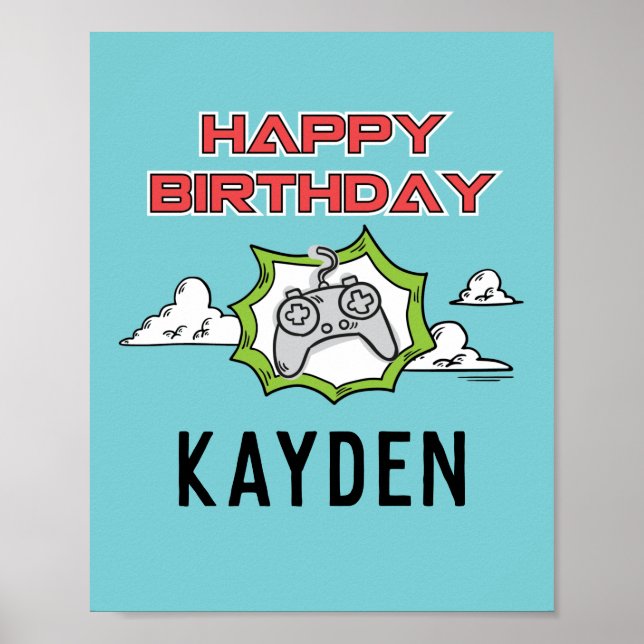 Poster d'anniversaire du jeu vidéo (Devant)