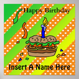 Poster d'anniversaire Hamburger