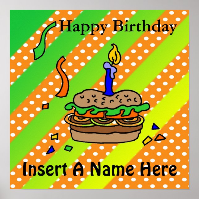 Poster d'anniversaire Hamburger (Devant)