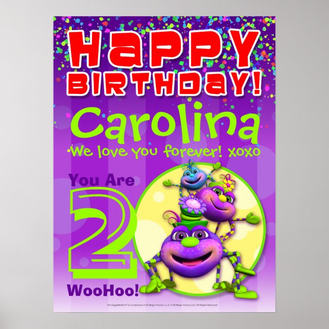Poster d'anniversaire Itsy Bitsy Spider 18 x 24" (Devant)