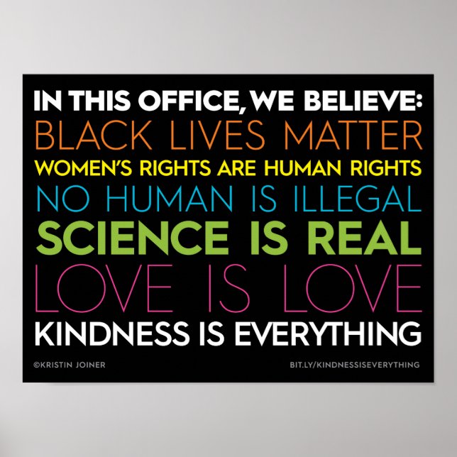 Poster Dans ce bureau.... La gentillesse est tout signe (Devant)