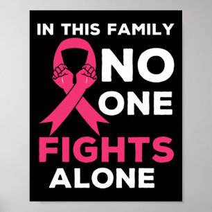 Poster Dans Cette Famille, Personne Ne Lutte Seul Cancer