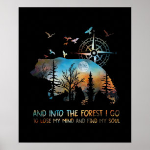 Poster Dans La Forêt Je Vais Perdre Mon Esprit