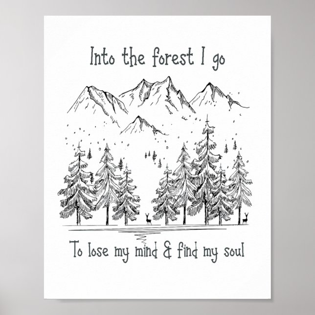 Poster Dans la forêt je vais perdre mon esprit, trouver m (Devant)
