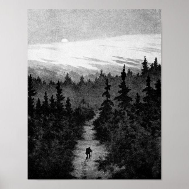 Poster Dans la forêt Theodor Kittelsen (Devant)