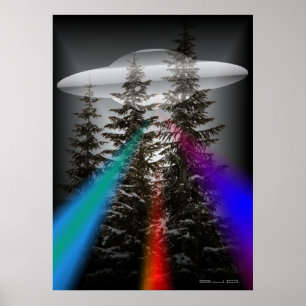 POSTER DANS LA FORÊT - UFO