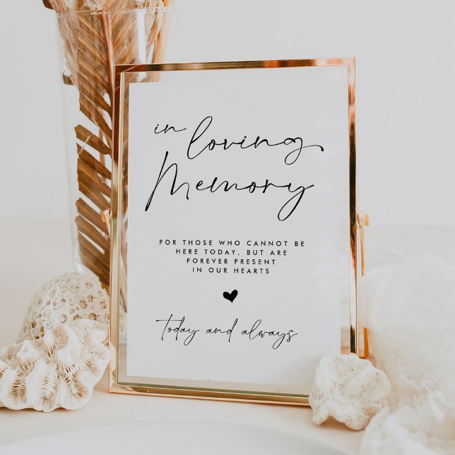 Poster Dans la mémoire aimante | Panneau Mariage minimal (Créateur téléchargé)