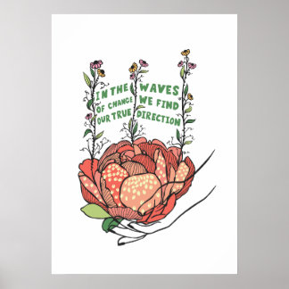 Poster Dans la vague de changement nous trouvons notre vé