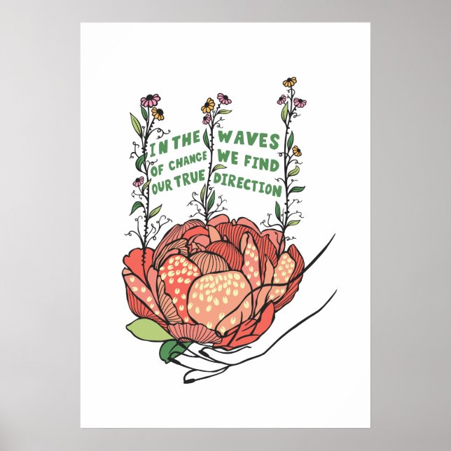 Poster Dans la vague de changement nous trouvons notre vé (Devant)