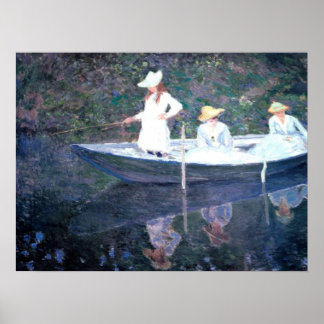 Poster Dans le bateau Norvegienne à Giverny