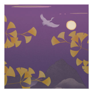 Poster Dans le coucher du soleil