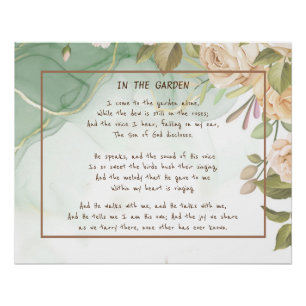 Poster ~Dans le jardin Conforting Hymn Garden Antique Ros