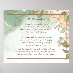 Poster ~Dans le jardin Conforting Hymn Garden Antique Ros