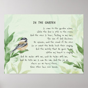 Poster Dans le jardin Conforting Hymn Garden Oiseaux Art 