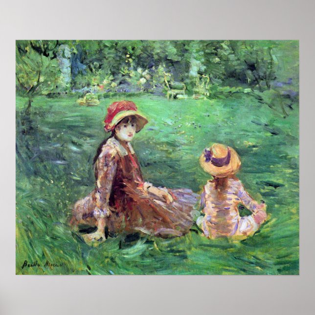Poster Dans le jardin de Maurecourt par Berthe Morisot (Devant)