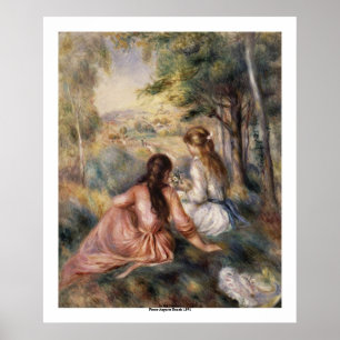 Poster Dans le pré par Pierre-Auguste Renoir