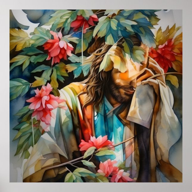 Poster Dans Le Secret, Jésus Prie Pour Le Monde (Devant)