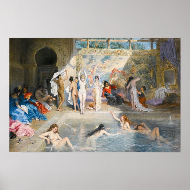 Poster Dans les Bains | A. L. Prévost (Devant)