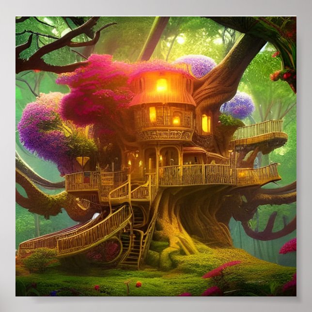 Poster Dans les bois elfes (Devant)