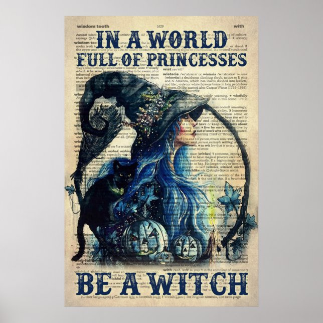 Poster Dans un monde plein de princesses soyez sorcières (Devant)