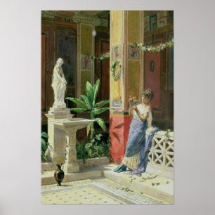 Poster Dans une cour à Pompéi, 1878