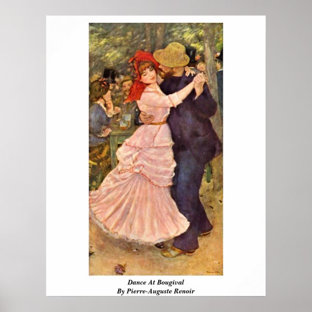 Poster Danse À Bougival Par Pierre-Auguste Renoir (Devant)