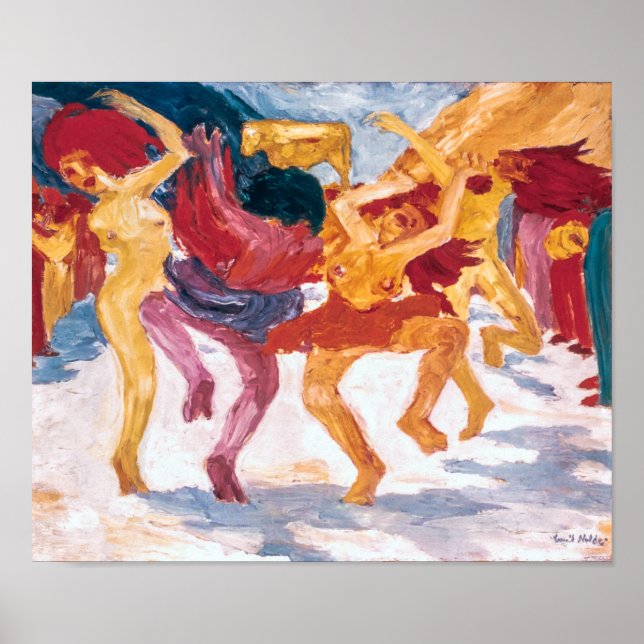 Poster Danse autour du veau d'or | Emil Nolde | (Devant)