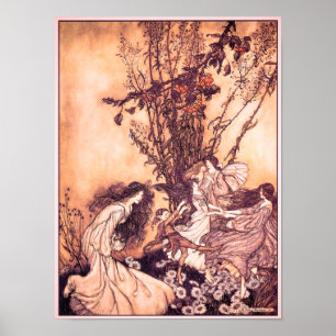 Poster Danse avec Fairies Arthur Rackham Illustration