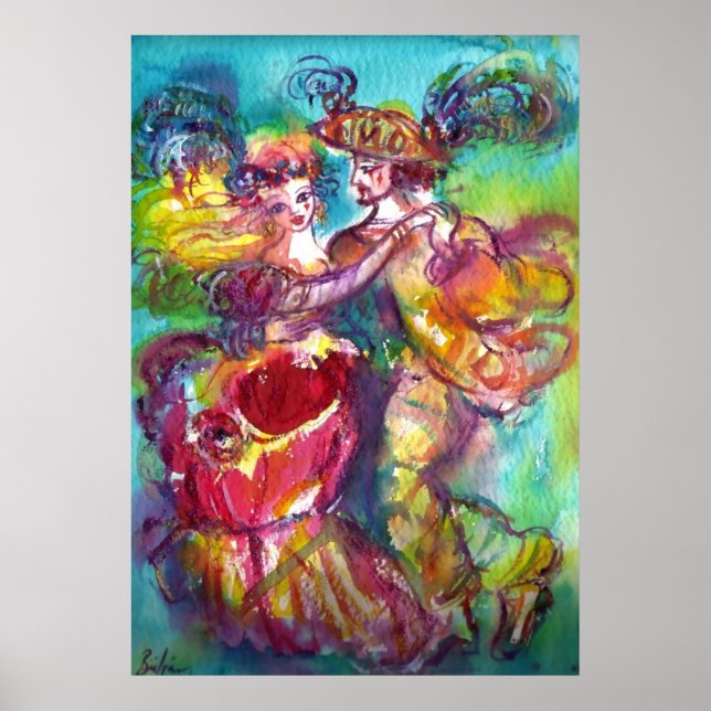 Poster DANSE CARNIVALE Vénétie Masquerade Ball (Devant)