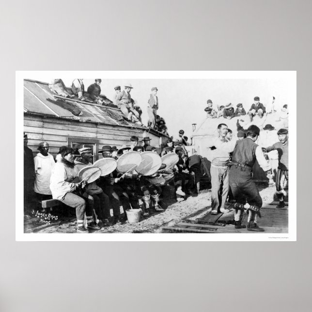Poster Danse cérémonielle Eskimo à Nome, Alaska 1914 (Devant)