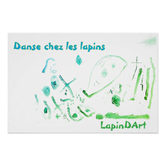 Poster Danse chez les lapins
