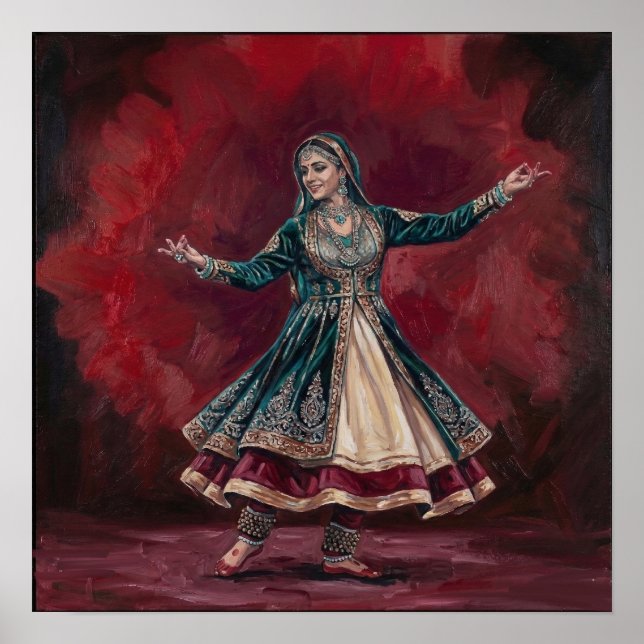 Poster Danse Classique Royale Kathak Mudra Patrimoine Art (Devant)