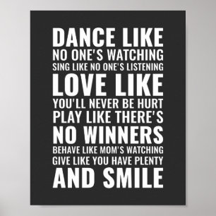 Poster Danse comme si personne ne regardait   Devis inspi