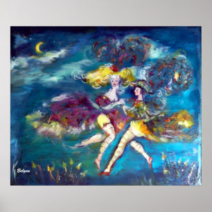 Poster DANSE DANS LA NUIT Danseurs de Carnaval Au Clair d