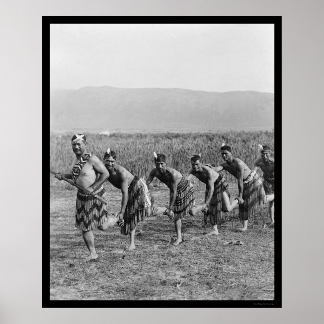 Poster Danse de guerre maorie 1917 (Devant)