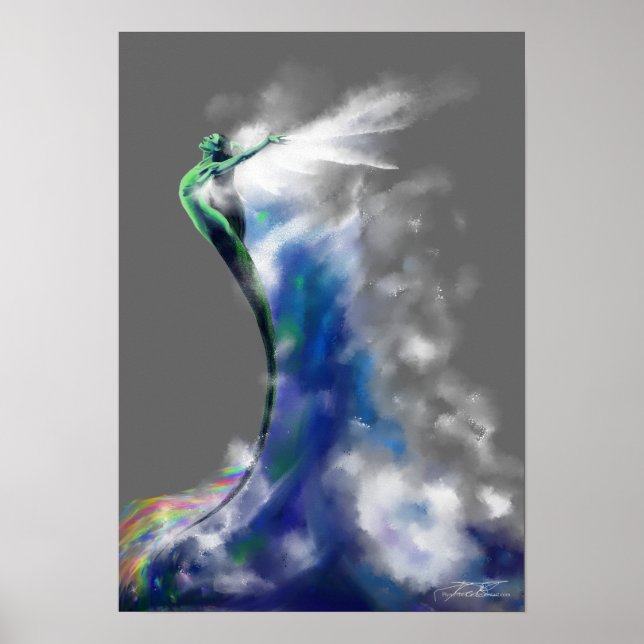 Poster Danse de la mer : gris foncé (Devant)