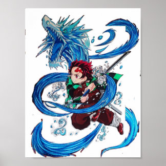 Poster Danse de l'eau Tanjiro Kamado tueur démon