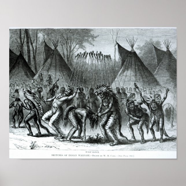 Poster Danse de Scalp de 'Sketches of Indian Warfare' (Devant)