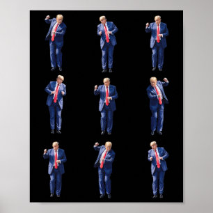 Poster Danse drôle de Trump dansant comme un criminel Vot