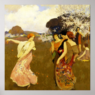 Poster Danse du printemps, Arthur F. Mathews