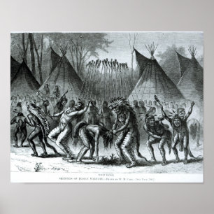 Poster Danse du scalp de 'Sketches of Indian Warfare'