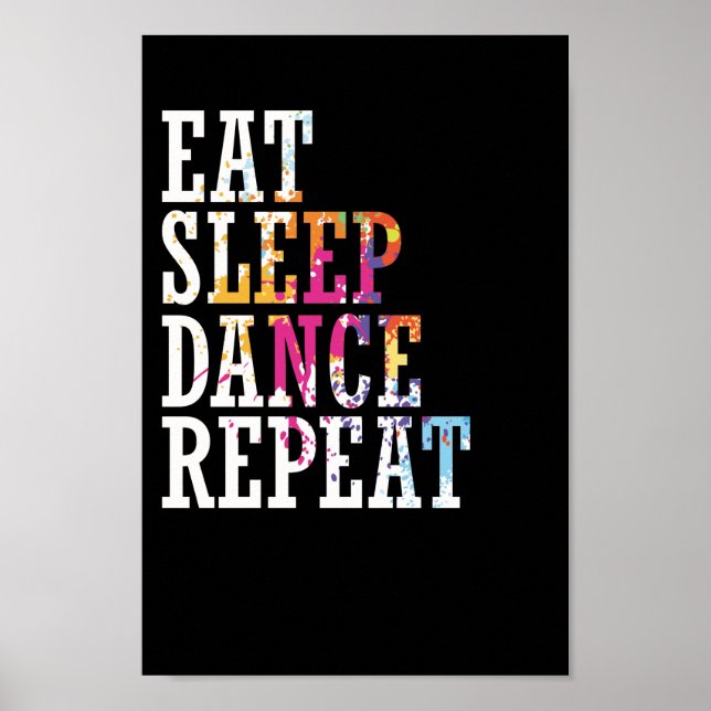 Poster danse "Eat Sleep Dance Repeat" (Devant)