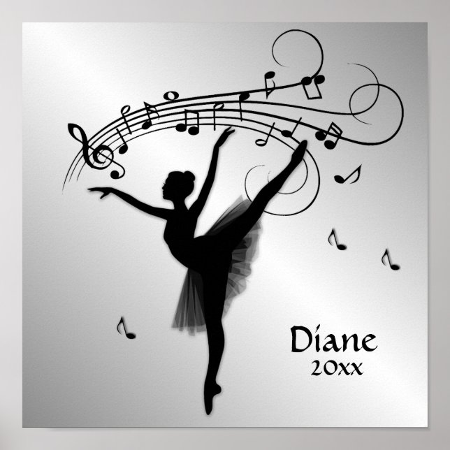 Poster Danse Extraordinaire Ballerina avec musique (Devant)