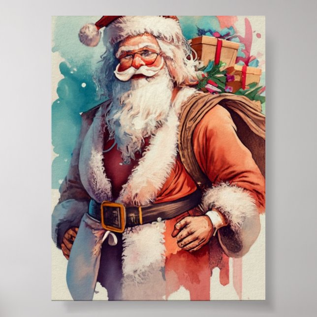 Poster Danse hivernale de Père Noël Whimsical (Devant)