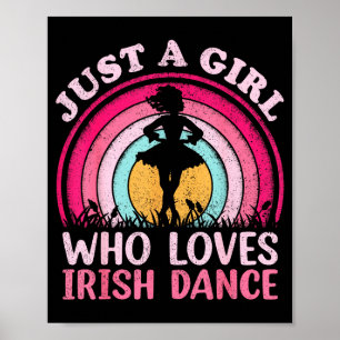 Poster Danse Irlandaise Rétro Vintage Juste Une Fille Qui