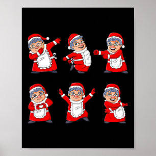 Poster Danse Mme Claus Défi Danse Garçons Filles Enfants