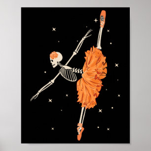 Poster Danse Skeleton Ballerina Ballet Danse Halloween
