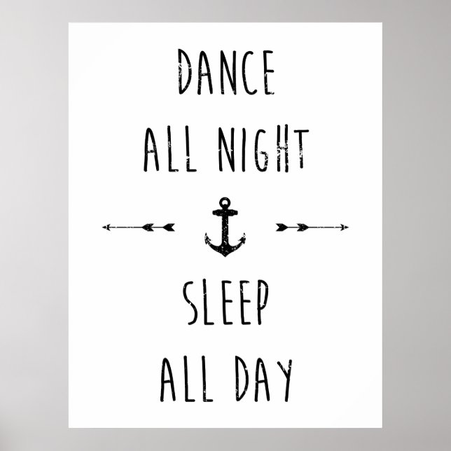 Poster Danse toute la nuit, dormir toute la journée (Devant)