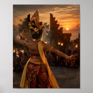 Poster Danse traditionnelle indonésienne et Kecak